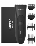 MANSPOT Trimmer para Pelo de la Entrepierna para Hombres, Afeitadora Eléctrica de Bolas, Cabezales de Cuchilla de Cerámica Reemplazables, Afeitadora Impermeable para la