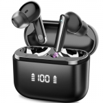 Aptkdoe Auriculares Inalambricos, Auriculares Bluetooth 5.3 Graves Profundos con HD Mic, 48H de Reproducción Cascos Inalambricos Bluetooth con Pantalla LED, IPX7 Impermeable, Control Táctil[2023]