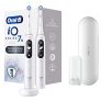 Oral-B iO 7n Cepillo Eléctrico Recargable Tecnología De Braun, 2 Mangos Blancos Diseño De Alta Gama Y Tecnología Magnética, Pantalla En Blanco Y Negro, 2 Cabezales De Recambio, 1 Funda Viaje Premium