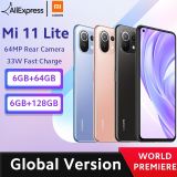 【World Premiere】Global versión Xiaomi Mi 11 Lite Snapdragon 732G Octa Core 64GB/128GB 64MP cámara trasera 4520mAh NFC|Teléfonos móviles|