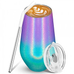 Termo Cafe 500ml, Taza Térmica de Viaje Reutilizable de Acero Inoxidable con Aislamiento al Vacío con Tapa, sin BPA, Taza de Café, Peso Ligero, color lila y verde