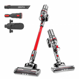 Aspiradora Escoba Sin Cable，28000Pa Aspirador Escoba Potente Pantalla LED 45 Minutos 2 en 1 Aspiradora Vertical Escoba Eléctrica para Suelos Duros Alfombras y Pelo de Mascota