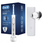 Oral-B Genius 8000N CrossAction Cepillo De Dientes Eléctrico, 1 Mango Plata Recargable Con Tecnología De Braun, 1 Cabezal De Recambio, 1 Estuche De Viaje Premium, 5 Modos De Limpieza Dental