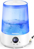 Homvana Humidificador Bebes Mocos y Tos, 3L Cool Mist 23dB Silencioso(SilentSpray Tech), Top-Fill 32 Horas de Funcionamiento, con Bandeja de Aroma, BPA Free Bebés y Plantas, Hogar, 7Colors Light