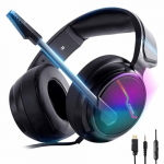 Auriculares para Gamers con microfono,Auriculares con Cable,Conector de Audio de USB&3,5mm,Sonido Stereo, Altavoces 50mm, Compatible PC, PS4, PS5, XBONE One, Nintendo Switch