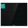 Hisense I6341CB – Placa Inducción, 3 Zonas, 1 Con Foco Gigante 29 cm, Doble Corona, Gráficos Minimalistas, Encimera de 60 cm, Bloqueo Infantil Resistente a los Arañazos, Terminación biselada