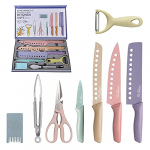 Juego De Cuchillos De Cocina 8 Piezas, Cuchillos Afilados Con Revestimiento Antiadherente De Acero Inoxidable, Juego De Cubiertos Con Cuchillo De Chef, Cuchillo De Cuchillo, Cuchillo