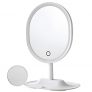 Espejo Maquillaje con Luz LED, Aumento 5X Espejo Cosmético Pequeño, Espejo de la Vanidad Rotación 90° Pantalla Táctil, Espejo Cosmético para Hombre y Mujer,Carga con USB