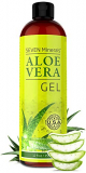 Gel de Aloe Vera Orgánico con 100% de Aloe Puro de Aloe recién cortado- SIN ACRILADOS NI CROSPOLÍMETROS, por lo que se absorbe rápidamente sin residuos pegajosos – Grande 355 ml / 12 fl oz