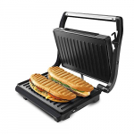 Taurus 968419000 Grill & Toast – Sandwichera con placas grill antiadherentes, 700 W, tapa basculante, gancho fijo de cierre, bandeja recoge grasas, color negro
