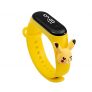 Reloj de pulsera para niños y niñas, digital, resistente al agua, con luz LED, calendario, correa de silicona, para niñas y niños, A-amarillo,