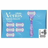 Gillette Venus Delux Smooth Swirl Maquinilla de Afeitar Mujer + 6 Cuchillas de Recambio