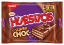 Huesitos Superchoc – Crujientes Barritas de Barquillo XL cubierto de Chocolate con Leche y con relleno de Cacao – 5 x 46 Gramos