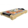 Cecotec Plancha de asar eléctrica Tasty&Grill 2000 Bamboo LineStone. Potencia 2000 W, Estructura Bambú, Termostato regulable, Superficie Grill, Revestimiento RockStone, Apta lavavajillas
