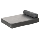 Pawhut Cama para Perros Lavable Ortopédica con Almohada Extraíble Funda Desenfundable Cojín de Felpa Espuma Viscoelástica 75x55x20 cm Gris