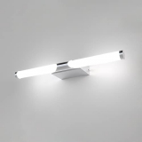 ECOBRT Lámpara LED para espejo de baño 7W moderna de acrílico para pared acabado cromado, iluminación interior, 4000K, 220V, 40cm de largo Cromo