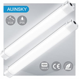 Luz de Tubo LED, AUINSKY 72CM 18W LED IP66 Luminaria de Taller, 4000K Luz de Techo Impermeable Lámpara LED Blanco Natural, para Garaje, Oficina, Supermercado, Bodega [Eficiencia Energética A++]