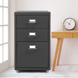 IKAYAAA Cajonera Archivador Archivador de Metal Desmontable Cajoneras de Oficina para Hogar,Adecuado para Dormitorio,Sala de Estar Gris Oscuro 280 * 410 * 480mm
