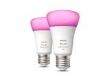 Philips Hue Pack de 2 Bombillas Inteligentes LED E27, con Bluetooth, Luz Blanca y Color, Compatible con Alexa y Google Home