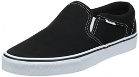 Vans Asher, Zapatillas Hombre, Lienzo Negro Blanco 187, 41 EU