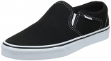 Vans Asher, Zapatillas Hombre, Lienzo Negro Blanco 187, 41 EU