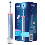 Oral-B PRO 3 Cepillo de Dientes Eléctrico con Mango Recargable y Sensor de Presión, Tecnología Braun y 1 Cabezal de Recambio, 3000 – Azul