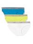 Calvin Klein 3pk Bikini Estilo Ropa Interior, Tapestry Teal/White/Citrina, S (Pack de 3) para Mujer