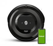 Robot aspirador conexión Wi-Fi iRobot Roomba e6192 con 2 cepillos de goma multisuperficie – Ideal mascotas – Sugerencias personalizadas – Compatible asistente de voz – Indicador depósito lleno – Negro