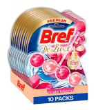 Bref Deluxe Magnolia Cesta WC (pack de 10 unidades), limpia baño para un WC siempre limpio y fresco, limpiador de baños con fórmula antical que elimina la suciedad