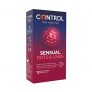 Control Preservativos Sensual Dots & Lines – Caja de condones, con puntos y estrías para la estimulación, lubricados y estriados, ajuste perfecto, sexo seguro, 12 unidades