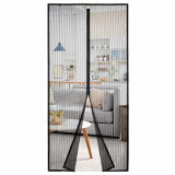 Homitt Mosquitera magn¨¦tica para puerta, Mosquitera Puerta, con cortina de malla resistente con 26 imanes, parte superior reforzada antidesgarro, gancho y bucle de marco completo