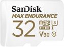 SanDisk MAX Endurance Tarjeta de Memoria microSDHC 32GB para videovigilancia y Control del hogar con Adaptador SD con hasta 15,000 Horas