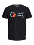 Jack & Jones JCOLOGAN tee SS Crew Noos Camiseta, Negro, L para Hombre