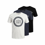 Jack & Jones Jjejeans tee SS-Camiseta de Manga Corta con Cuello Redondo (3 Unidades, MP 21/22), Cloud Dancer, M para Hombre