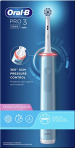 Oral-B PRO 3 Cepillo de Dientes Eléctrico con Mango Recargable y Sensor de Presión, Tecnología Braun y 1 Cabezal de Recambio, 3000 – Azul