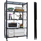 Estantería con Ruedas Multiuso Plegable Portátil Varios Niveles para el Baño