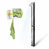 DARDARUGA Ducha Jardín Exterior Energía Solar con Tanque 35 Litros, con Cabeza de Ducha y Grifo, Temperatura del agua hasta 60° C – REGALO GRATIS: Toalla de microfibra suave 250 g/m2