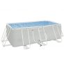 Outsunny Piscina Desmontable Tubular 440x240x122 cm Piscina Rectangular de Exterior con Depuradora de Cartucho 4.000 L/H Mangueras Longitud 100 cm y Marco de Acero Gris