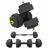 DlandHome Mancuernas Ajustables Juego de Mancuernas 2 En 1 Con Barras Conexión y Discos 1.25KG*4, 2.5KG*8, para Fitness Culturismo Entrenamiento Gimnasio y Ejercicio Doméstico, amarillo y negro