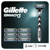 Gillette Mach3 Maquinilla de Afeitar Hombre + 7 Cuchillas de Recambio, Regalos Originales para Hombre