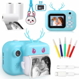 VicTop Cámara instantánea para niños y niñas, cámara digital HD 1080P con papel de impresión, grabadora de video para niños, regalos de cumpleaños para niñas y niños de 3 a 14 años, pantalla de 2.4