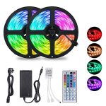 10M Tiras LED RGB 5050,Tomshine 300 LEDs Tiras LED de Luces Kit con Control Remoto IR de 44 Teclas,Impermeable IP65,Adaptador de Alimentación 12V 6A,Luces Led Decoracion para el Hogar,Cocina,Navidad