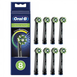 Oral-B CrossAction Cabezales de Recambio Tamaño Buzón, Pack de 8 Recambios Negros Originales con Tecnología CleanMaximiser para Cepillos de Dientes Eléctricos