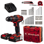Einhell taladro atornillador percutor con batería TE-CD 18/40 Li-i +64 Power X-Change (iones de litio, 18 V, 40 Nm, electr. velocidad, máx. 24000 rpm, incl. 2x 2,0 Ah baterías, cargador y accesorios)