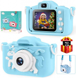 Mini Videocámara con Cámara Digital para Niños y Niñas | Cámara Dual Digital de 2.0 Pulgadas | 20.0MP HD Video Videocámara Anti-Drop Niños Cartoon Selfie Camera para Regalo – con Tarjeta SD de 32G