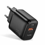 TOPK 20W Cargador USB C Power Delivery 3.0 Cargador Tipo c Carga Rápida para Phone 12 12 Pro MAX 12 Mini 11 Pro 8 7 6 iPad Pro, Cargador Móvil para Samsung Xiaomi Huawei (2 Puertos)