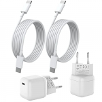 20W Cargador USB C GAN,Cargador Tipo c Carga Rapida Tener Cable USB C 5 Pies para Tabletas Teléfonos Móviles MP3 etc.[4 Piezas]