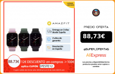 Amazfit GTS 2e reloj inteligente deportivo con control del ritmo cardíaco 24H, 90 modos deportivos, 5 ATM, 24 días de batería,|Relojes inteligentes|