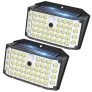 ZASUN【2023 Nuevo Diseño Luz Solar Exterior, Focos Led Solares【2 Paquete-132 LED-3 Modos】 270ºSúper Brillante IP67 Impermeable Luces Solares Led Exterior Jardin para Garaje,Calle,Patio,Camino