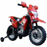 HOMCOM Moto de Batería Infantil Motocicleta Eléctrica para Niños de +3 Años con Luces Música y Ruedas de Apoyo 109×52,2×70,5 cm Rojo